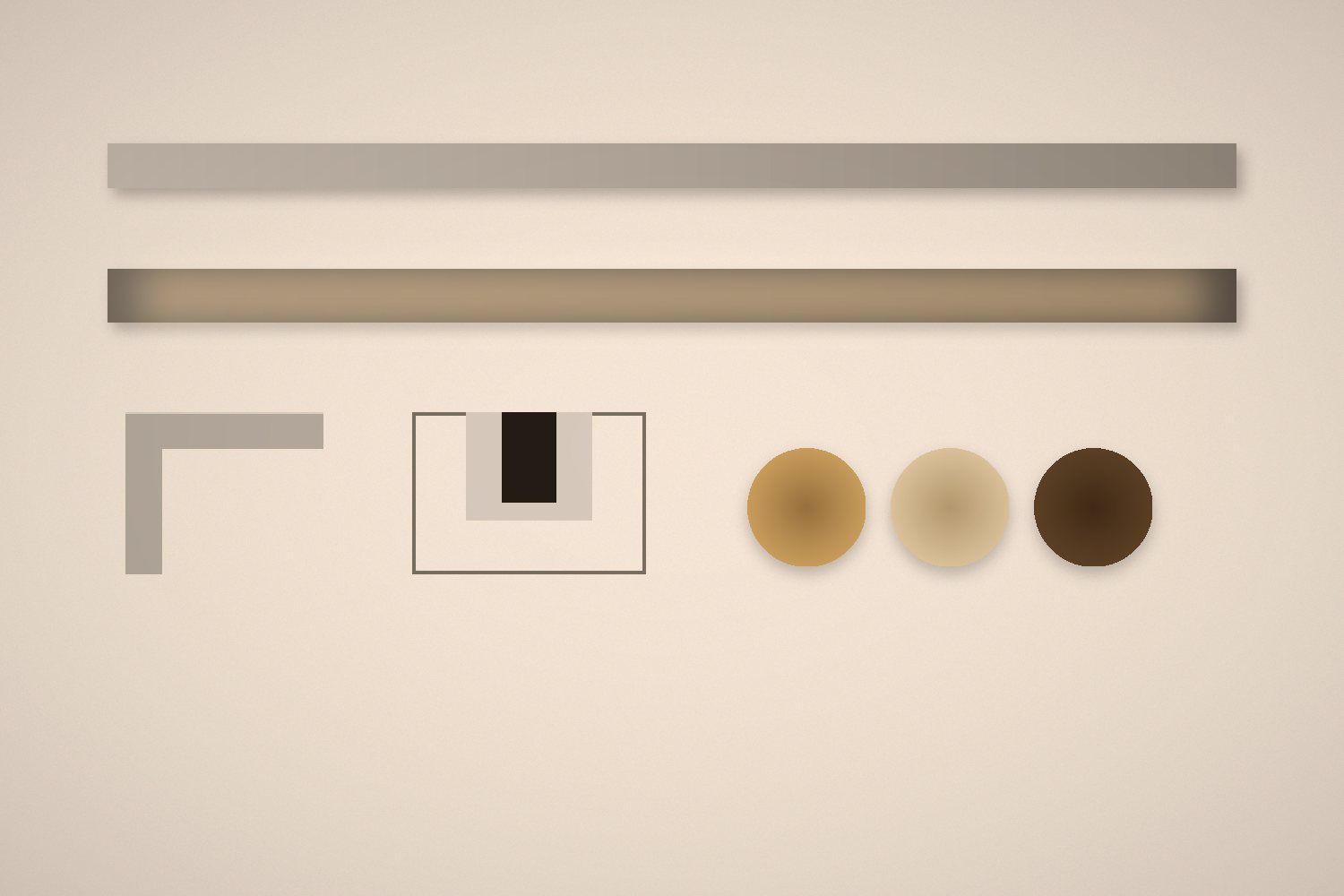Écosystème d'accessoires Noveom : profils aluminium, profil LED, angle, shadow gap et finitions bronze, champagne et noyer